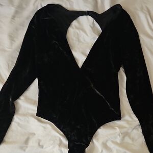 Victoria's Secret Black Velvet Bodysuit